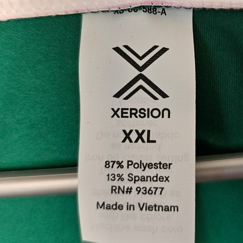 Xersion EverUltra-Lite Dress XXL Green Shady Glade White V-Neck Athletic 373525 - Picture 4 of 11